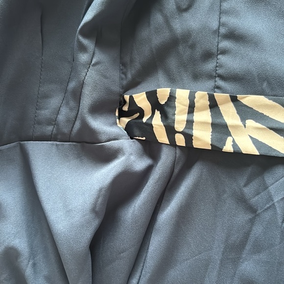 Hutch Zuri Maxi Wrap Dress - Matchstick Fern Print in Navy Blue - Picture 5 of 5